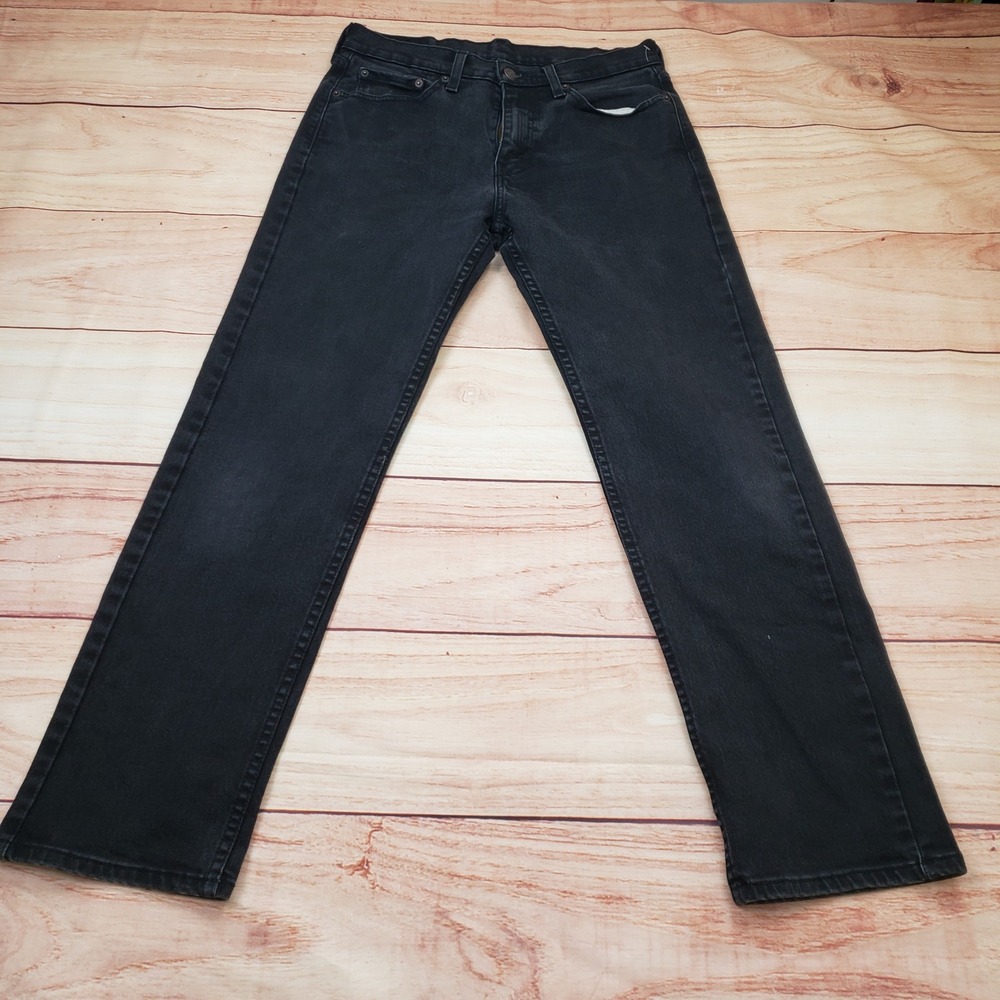 Levis 505 Jeans Mens 30x30 Regular Fit Straight Leg Black Casual Denim Pants